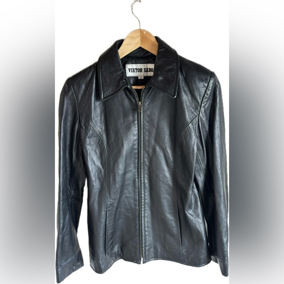 VIKTOR SABO Black Leather Jacket - Picture 1 of 10